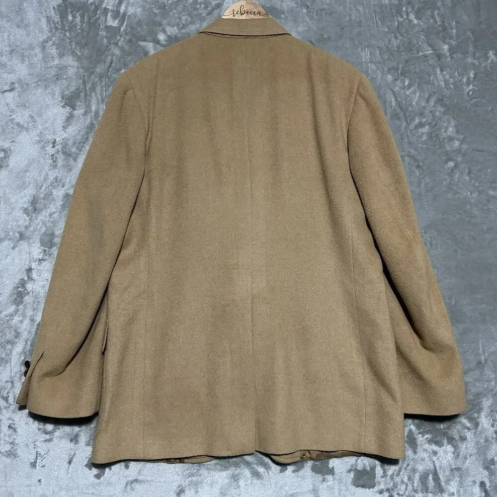 Vintage Barrister 100% Camel Hair Blazer Mens 44R Tan Union‎ Made USA Sport Coat